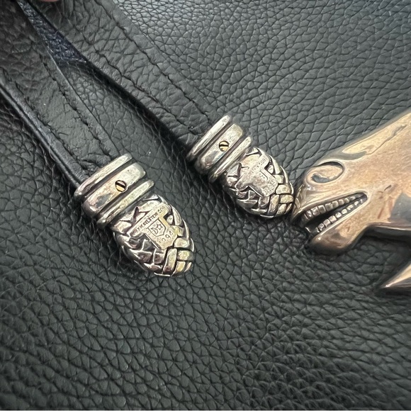 Barry Kieselstein-Cord Vintage Equestrian Leather Bag 925 Sterling Silver Horse - Picture 5 of 16